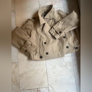 Pull&Bear Kids Beige Double-Breasted Pea Coat